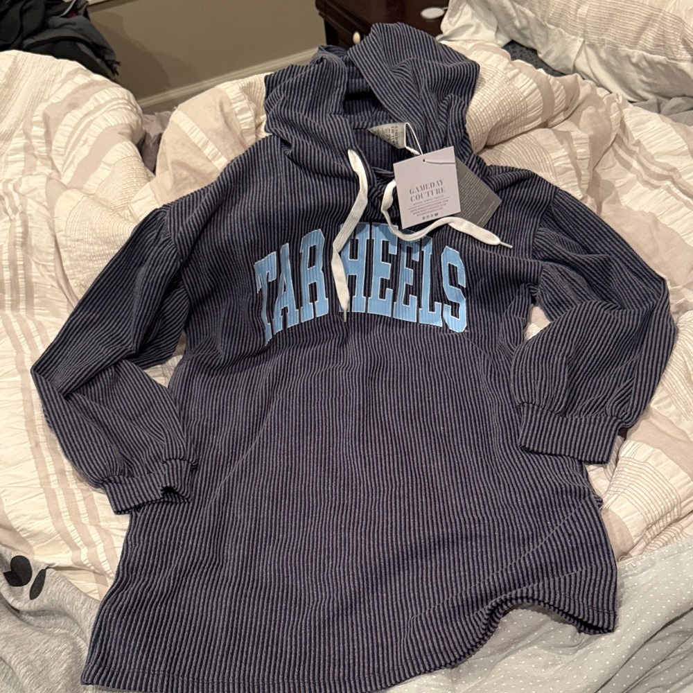 Women's Blue Hoodie Sweatshirt Dress UNC Tarheels  size medium NWT